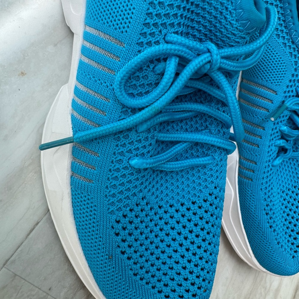 Blue and White Sneakers with Mesh Upper and Lace-Up Design NWOT - Picture 10 of 12